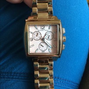 Michael Kors square gold watch